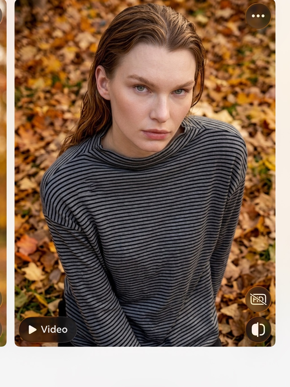 Eileen Fisher Gray and Black Striped Turtleneck Sweater